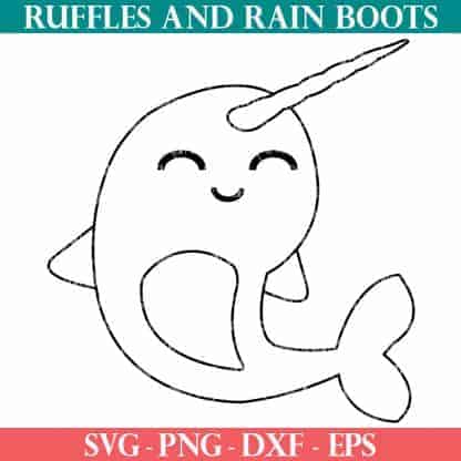 free kawaii narwhal svg from ruffles and rain boots