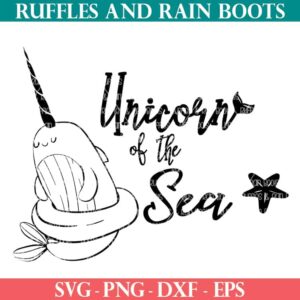 unicorn of the sea narwhal svg