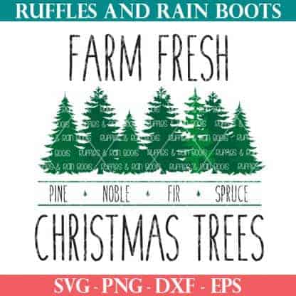 farm fresh Christmas trees svg farmhouse style Christmas cut file