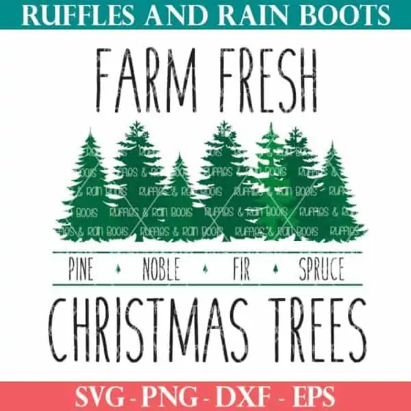farm fresh Christmas trees svg farmhouse style Christmas cut file