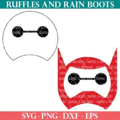 two versions of Baymax SVG from Disney movie Big Hero 6 on white background from Ruffles and Rain Boots