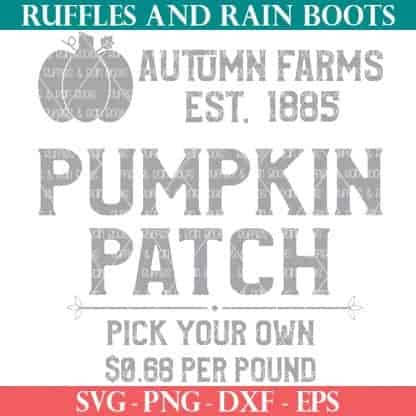 popular square pumpkin patch sign svg from ruffles and rain boots