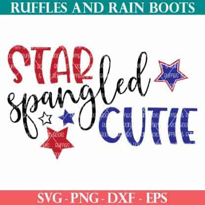 star spangled cutie svg for patriotic holiday like 4th of July