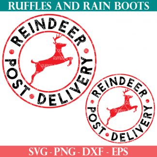 2 styles of free Christmas svg for reindeer post delivery Santa sack