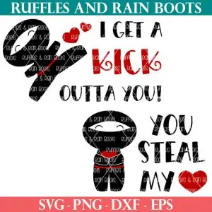 two Valentine ninja svg files for cricut and silhouette