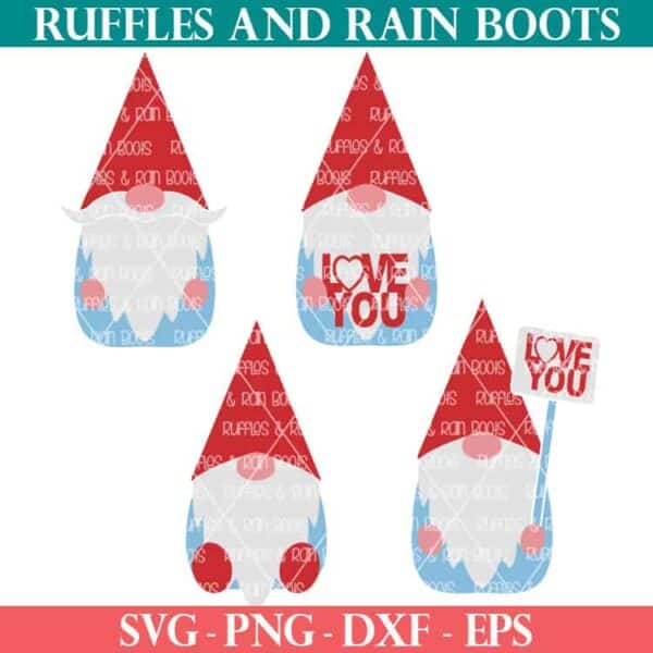 Valentine's Day gnome SVG set from Ruffles and rain Boots