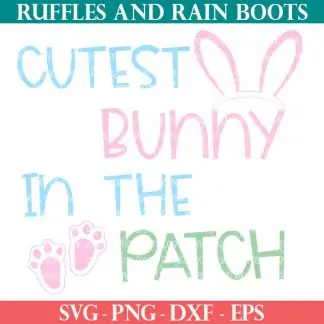 cutest bunny in the patch SVG for Easter