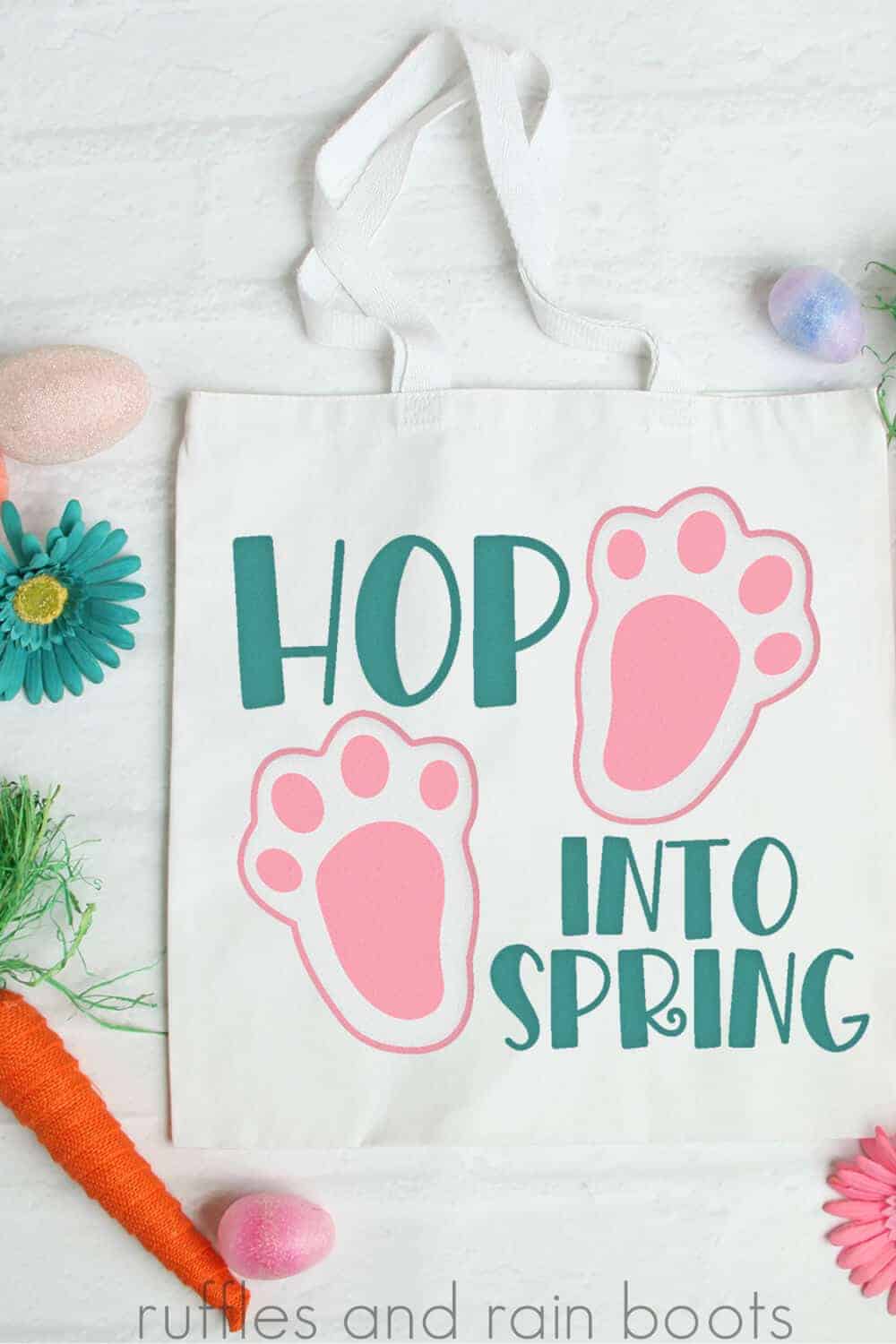 Free Easter Cut File Hop Into Spring SVG for Cricut and Silhouette