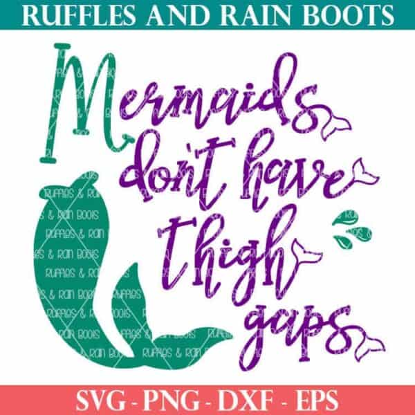 purple and teal mermaid workout svg and cut file set