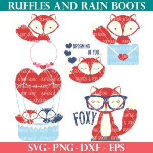 collage of all fox svg files for cricut for valentines day bundle