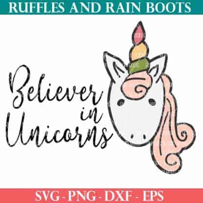 Believer in Unicorns SVG file for unicorn crafts
