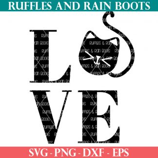 black kitten and cat love svg on white background from ruffles and rain boots