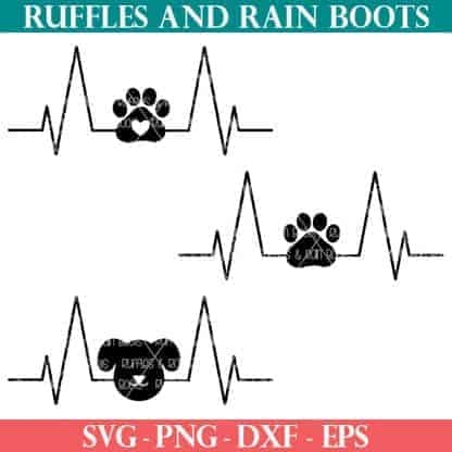 animal lover dog heartbeat svg from ruffles and rain boots