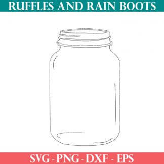 mason jar SVG on white background from ruffles and rain boots