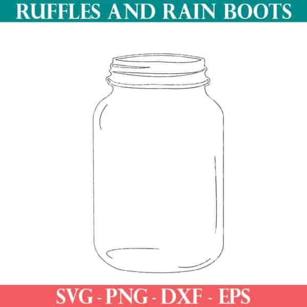 mason jar SVG on white background from ruffles and rain boots