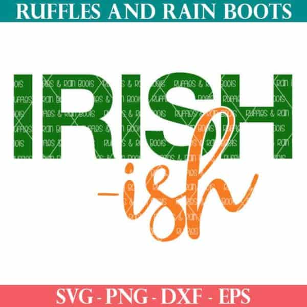 Irish-ish SVG for St Patricks Day in green and orange on white background