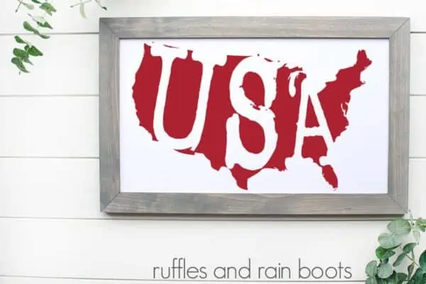 easy Cricut project for beginners july 4th holiday with usa silhouette design and easy weeding