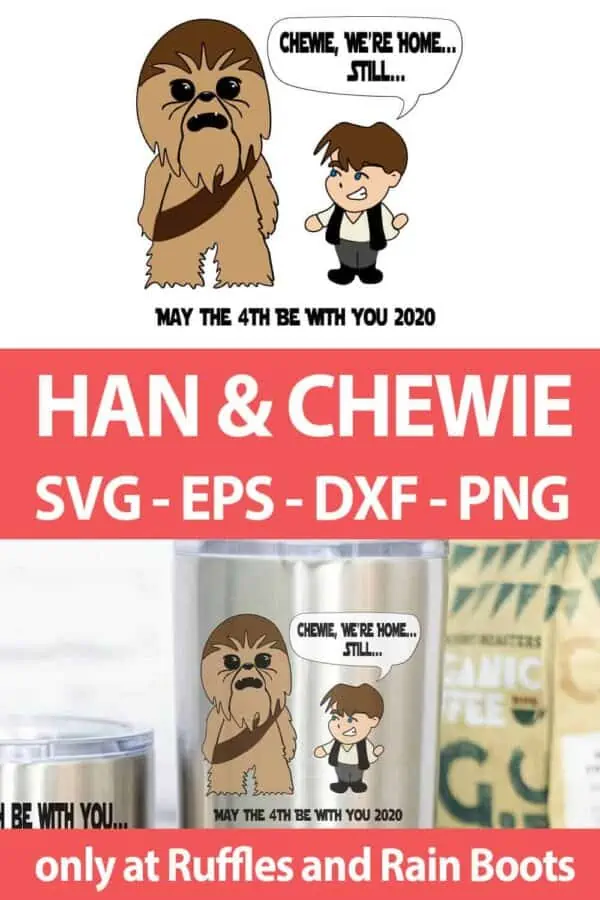 photo collage of star wars inspired han solo and chewbacca svg set
