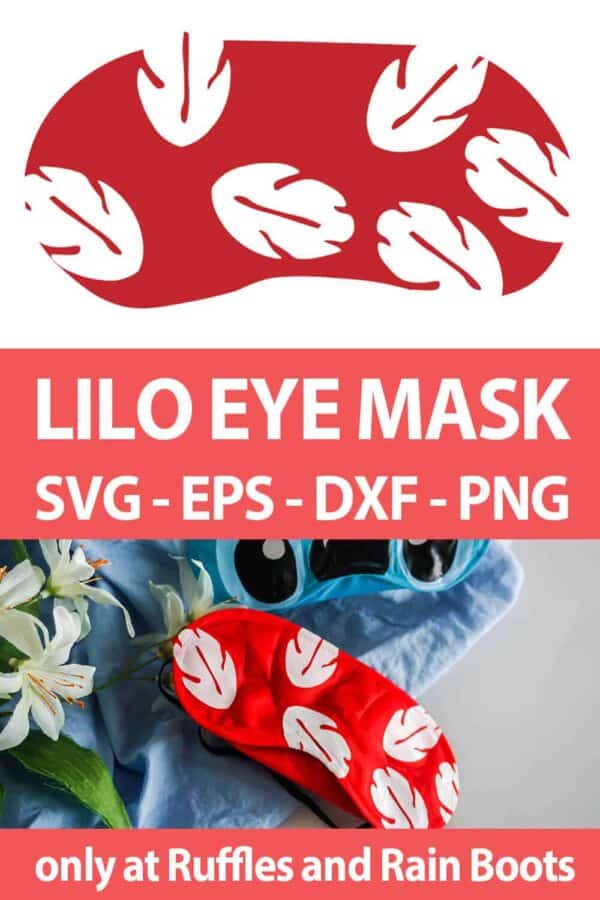 photo collage of Lilo Mask cut file set for cricut or silhouette with text which reads lilo eye mask svg eps dxf png