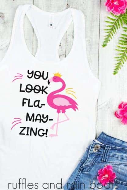 flamingo svg workout tank idea for vinyl t shirt