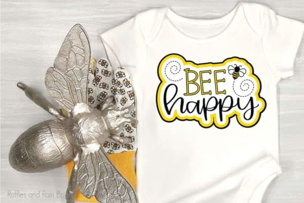 Bee Happy cute bee Cut File Set for cricut or silhouette