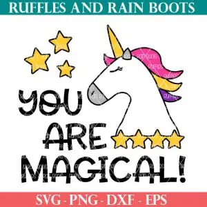 You are Magical Unicorn Cut File set for Cricut or Silhouette cutting machines perfect for sublimation