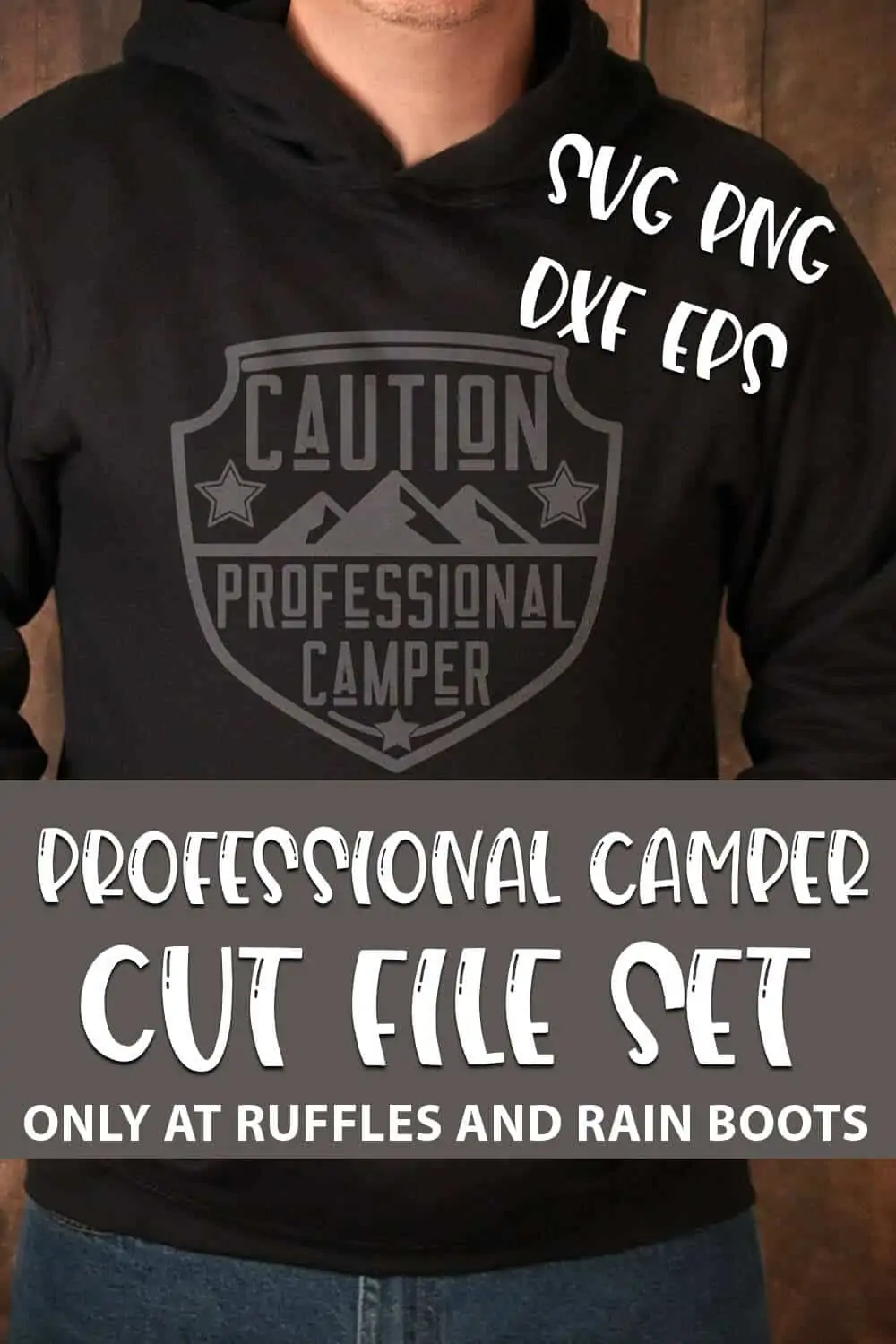 Professional Camper SVG For cricut or silhouette with text which reads professional camper cut file set svg png dxf eps