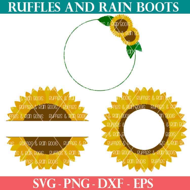 Sunflower Monogram SVG Set for Cricut and Silhouette - Ruffles and Rain