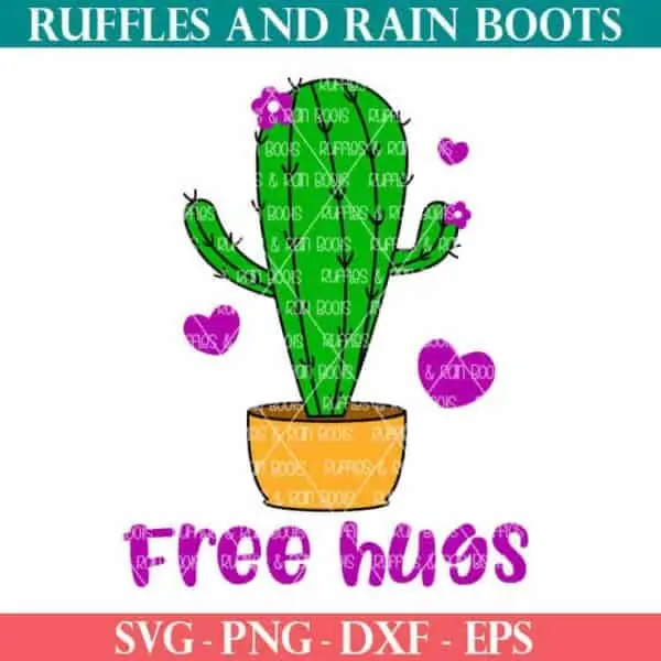 funny cut file set free hugs cactus SVG for cricut or silhouette