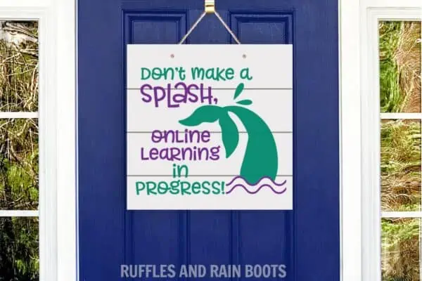 Funny online learning e learning home mermaid splash door sign
