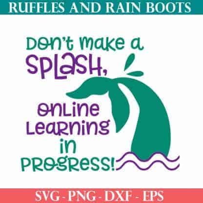 Mermaid online learning sign cut file set for cricut or silhouette