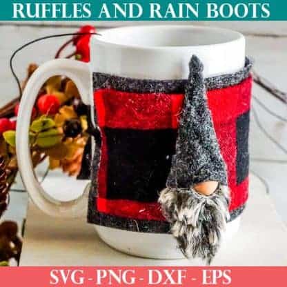 No-sew gnome pattern for a mug cozy