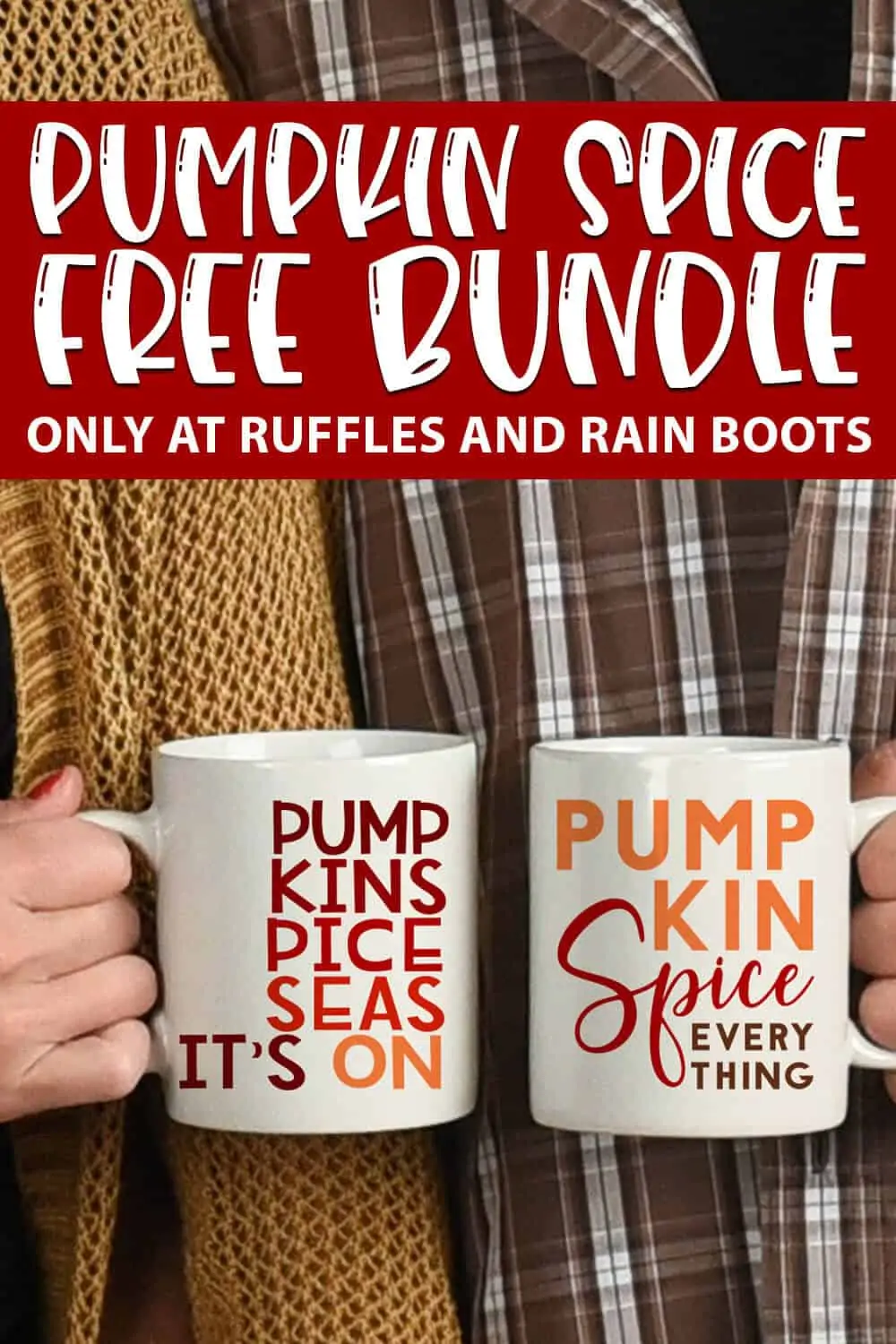 Pumpkin Spice cut file bundle of free cut files for cricut or silhouette with text which reads pumpkin spice free bundle