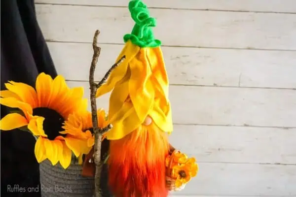 Sunflower gnome hat pattern and cut file set for cricut or silhouette