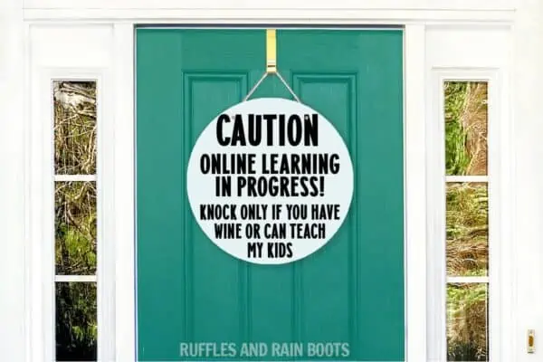funny E learning door sign funny wine teach kids on a door