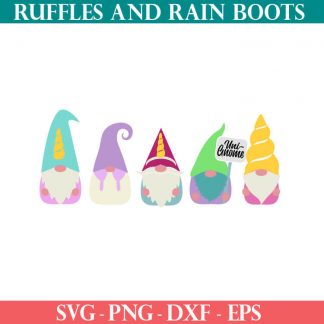 unicorn gnome cut file set for cricut or silhouette