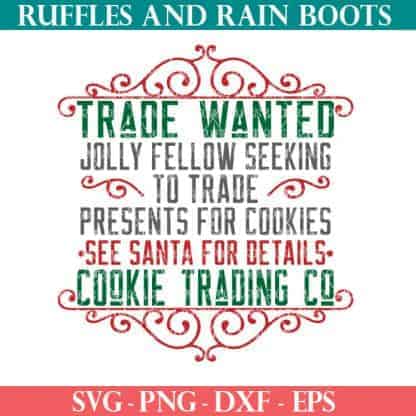 Cookie Trade Santa SVG cut file set for cricut or silhouette