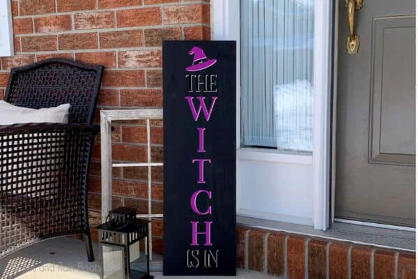 The Witch Is In vertical sign SVG cut file for cricut or silhouette