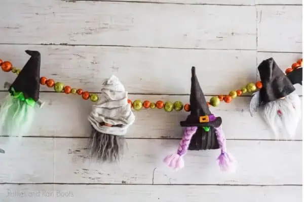 halloween gnome pattern for a garland using cut file for cricut or silhouette