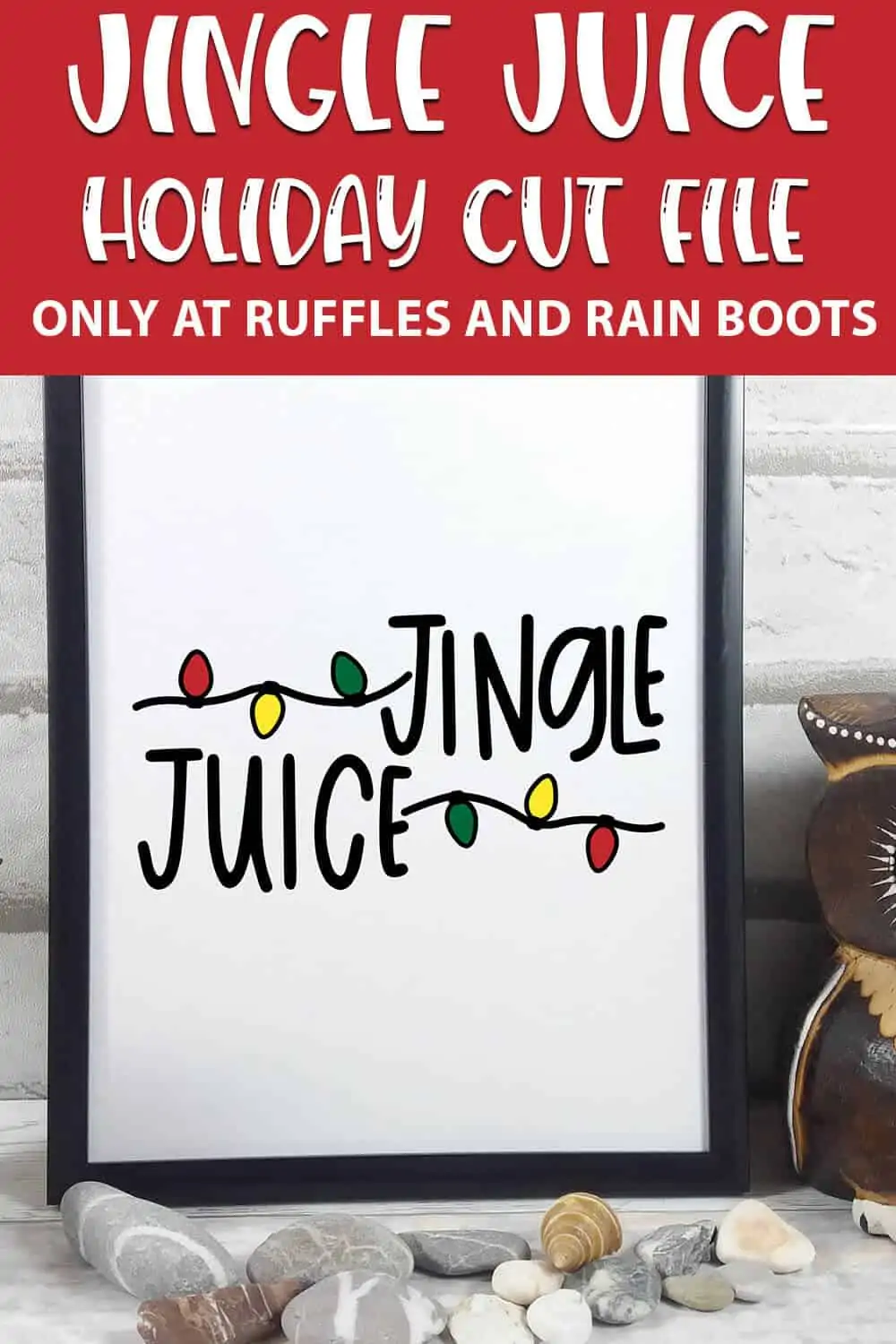 jingle juice with christmas lights cut file set for cricut or silhouette with text which reads jingle juice holiday cut file