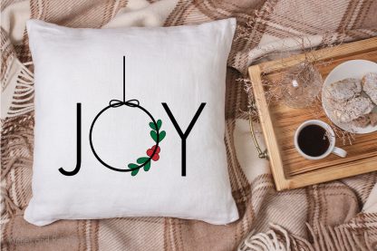 ornament joy cut file set for cricut or silhouette on a pillow