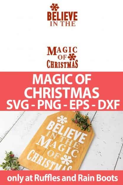 photo collage of christmas magic cut files set for cricut or silhouette with text which reads magic of christmas svg png eps dxf