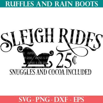 sleigh rides svg for christmas signs made on cricut