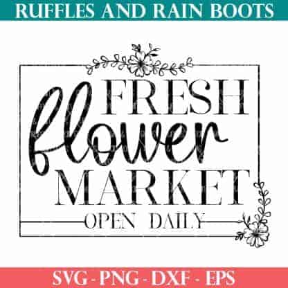 fresh flower market svg with flower and serif type