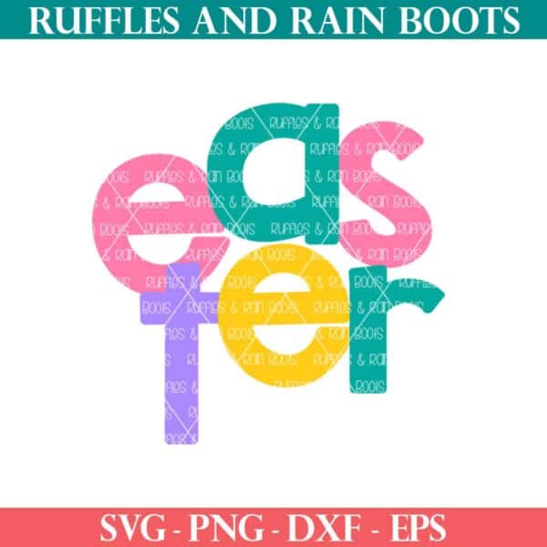colorful Easter cut file with cross from ruffles and rain boots