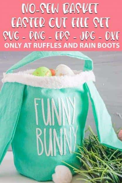 no-sew easter basket with text which reads no-sew basket easter cut file set svg png eps jpg dxf