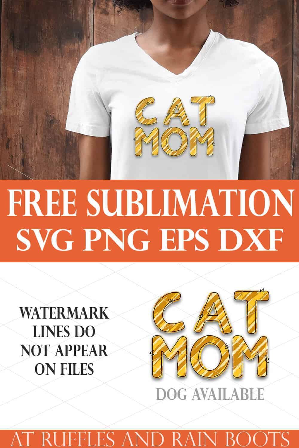 vertical image of cat mom sublimation animal print on Black woman in white shirt