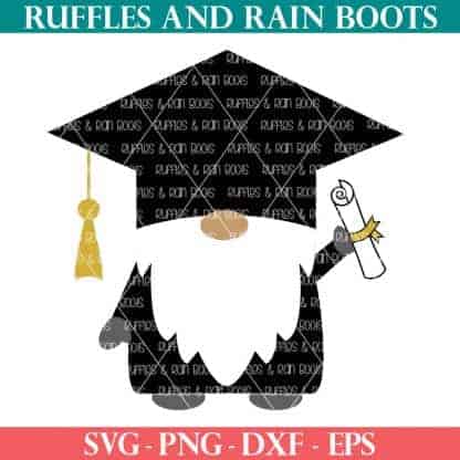 graduation gnome svg shop image for ruffles and rain boots