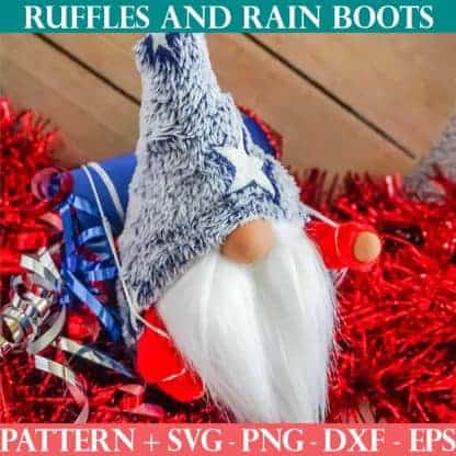 icelandic lovey gnome pattern ruffles and rain boots svg