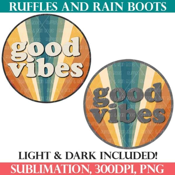 good vibes sublimation retro Ruffles